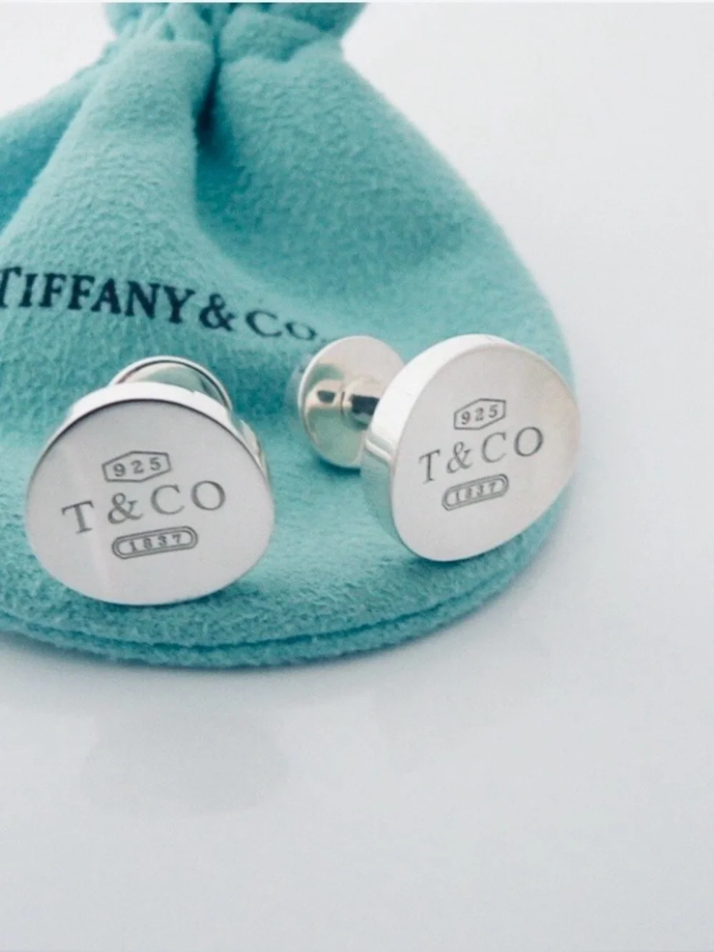 Vintage Tiffany & Co Sterling Silver T&Co 1837 Cufflinks Rare Retired